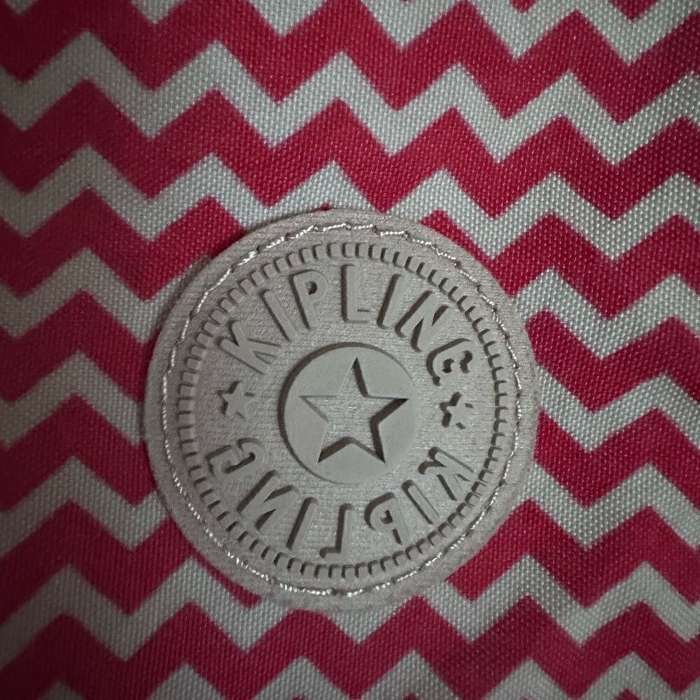 Kipling Seoul Small Backpack red and white zig zag pattern - OS - Picture 4 of 10